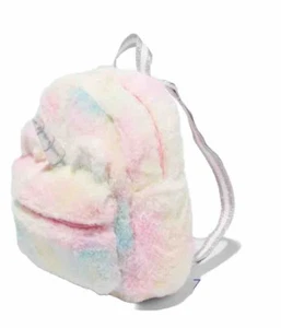 Claire’s Pastel Tie Dye Unicorn Furry Mini Backpack New with Tags - Picture 1 of 3