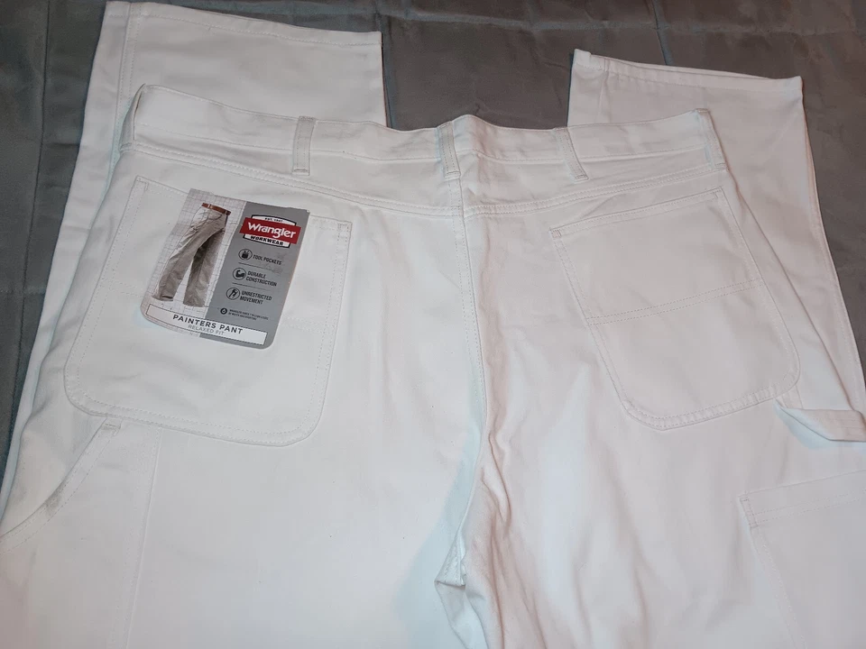 WRANGLER Workwear Painters Pants White Men’s Size 40x30 With Tags