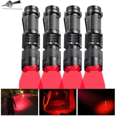MARKENLOS 4x Mini LED Taschenlampe Lampe Astronomie Nachtsicht Camping Rot licht Fackel DE
