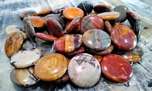 Natural Picasso Jasper, Flat Round, 25x7mm, Approx 16pce ,Free post - Picture 1 of 5