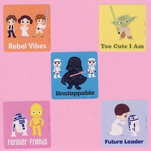 10 Star Wars Rebel Vibes Large Stickers - Party Favors - Luke, Han, Leia, Yoda - Picture 1 of 1