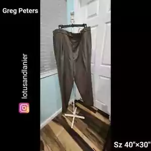 Pantalones plisados marrones Greg Peter's talla 40X30 - Imagen 1 de 5