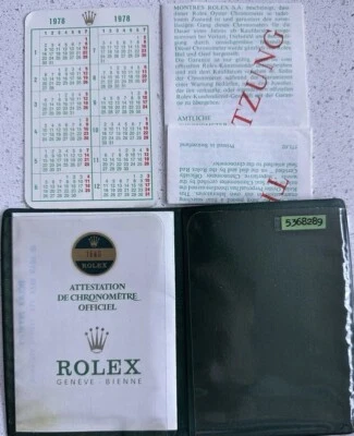 Rare Rolex 1680 Guarantee/Warranty 1978. Service Receipt. Calendar Card, Wallet - Image 1 of 4