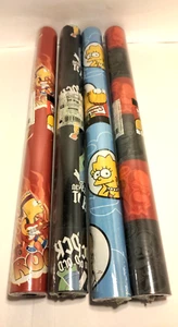 The Simpson's Gift Wrap Paper 4 Rolls Homer & Bart Rock N Roll Marge Homer - Picture 1 of 5