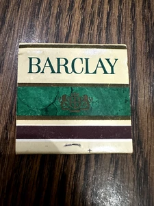 BARCLAY MENTHOL CIGARETTES MATCHBOOK UNSTRUCK 1981 - Picture 1 of 3