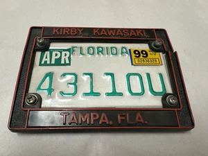 Kirby Kawasaki Tampa Florida FL MC Motorcycle License Plate Frame Bracket 1999 - Foto 1 di 6