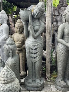 Master Carved Quality Greenstone Balinese Dewi Statue 1.5m - Bali Garden Statue - Picture 1 of 1