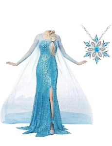 Reina de las Nieves Princesa Vestido Mujeres Adulto Elegante Vestido de Fiesta - Imagen 1 de 2