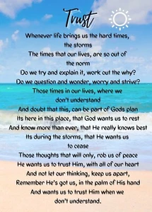 TRUST - DESIGN 1 - Christian Inspirational Greeting/Note Card - Big 5x7 Cards - Picture 1 of 3