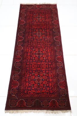 7 ft Hallway Tribal Beljik Runner Rug Afghan Hand Knotted 100% Wool Bedroom Rug - Image 1 of 4