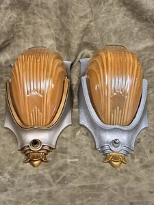 PAR DE APLIQUES ZAPATILLAS ART DECO MARKEL CHEVRON MODELO B940 - Imagen 1 de 8