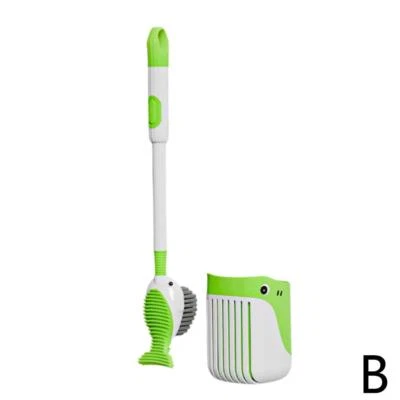 Silicone Toilet Brush Flexible Wall Mounted Toilet Bowl Cleaner Brush Hold D3P7 - Image 1 of 4