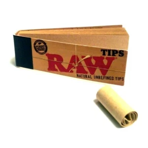 Raw Tips Raw Naturally Unrefined Rolling Paper Filter Tips 50 Count USA SHIPPED - Picture 1 of 3