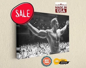 Gym Motivation Canvas Arnold Schwarzenegger Muscle Fitness Sport Print - Picture 1 of 8