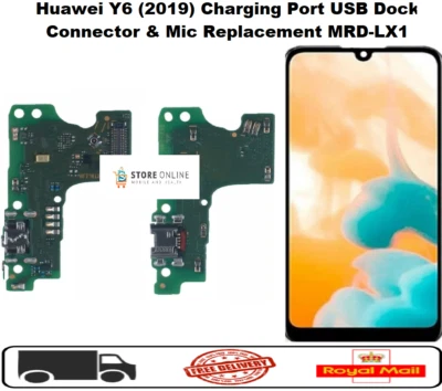 Conector de base USB y micrófono puerto de carga Huawei Y6 (2019) repuesto MRD-LX1 Foto 1 de 2