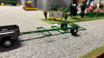 1/64 Gnuse Mfg. Trailer Hitch 8 Bale Trailer (Green) - Image 1 of 3