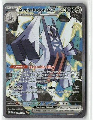 POKEMON SURGING SPARKS ARCHALUDON EX SPECIAL ILLUSTRATION RARE 241/191 TCG HOLO - Image 1 of 2