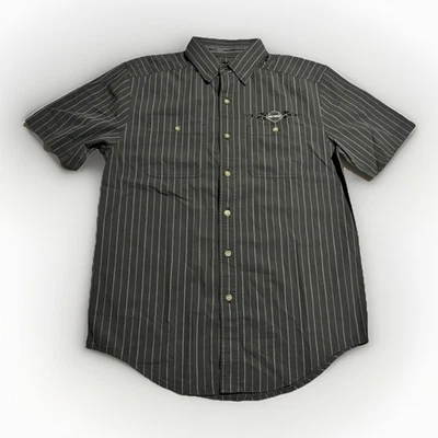 Camisa Harley-Davidson a Rayas Botones Espalda Completa Logo Bordado S Manga Corta Foto 1 de 4