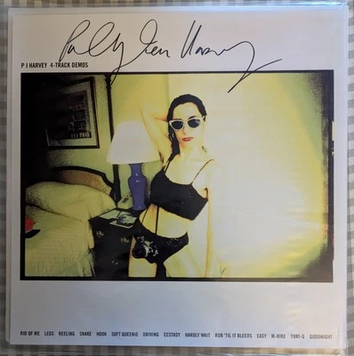 AUTOGRAPHED PJ Harvey 4-Track Demos Vinyl Lp + SIGNED Artcard RARE - Image 1 of 4