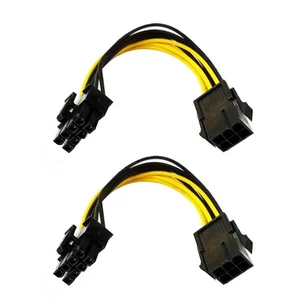 6 Pin to 8 Pin GPU Adapter 6 Pin Female to 8 Pin Male GPU Power Sleeved Cable - Afbeelding 1 van 8