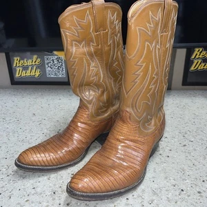 Vintage Justin Tan Leather Cowboy Western Boots Men’s Size 9.5 D 9031 Style - Picture 1 of 10