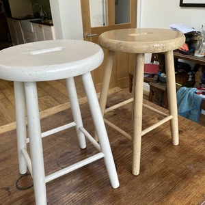 Two Vintage Sturdy Stools - Picture 1 of 5