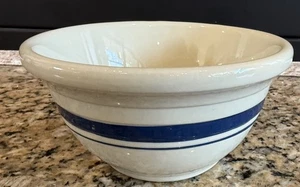 Vintage Friendship Pottery USA Roseville Ohio ciotola a righe blu 4" - Foto 1 di 7
