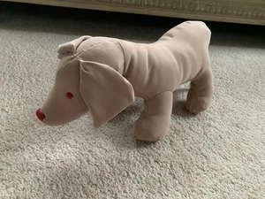 Peluche Baby Gap perro de pie peluche marrón claro ojos rojos nariz con etiqueta 16" - Imagen 1 de 8
