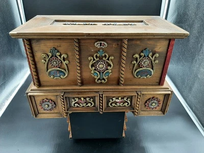 Schatulle Reisetruhe Schmuckschatulle große Holzkiste um 1900 - Bild 1 von 4