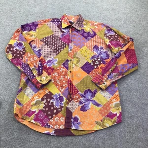 Camisa Etro Para Hombre 42 Retazos Floral Manga Larga Botón Frontal Hecha en Italia - Imagen 1 de 12