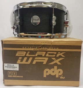 PDP 12x6 pollici DW nero cera acero opaco rullante tamburo cromato hardware Pacific 5A1 - Foto 1 di 11