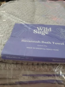 3 neue Wild Sage Savannah schnelltrocknend 90 % Baumwolle BADETÜCHER in Elfenbein  - Bild 1 von 3