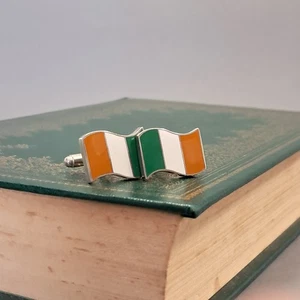 Irish flag design, Vintage cufflinks, stainless steel, LL-144 - Picture 1 of 3