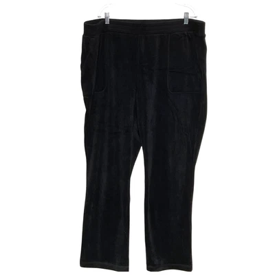 Pantalones rectos Isaac Mizrahi de terciopelo negro 2X Foto 1 de 4