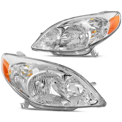 Headlamps Pair For 2003-2008 Toyota Matrix Base XR XRS 03-08 Chrome Headlights Foto 1 de 4
