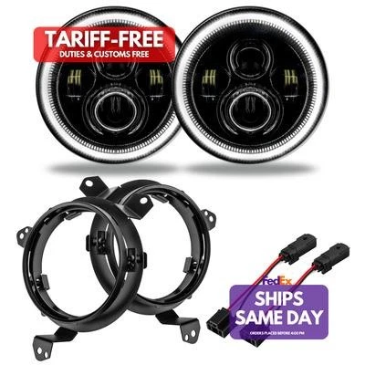Oracle Lighting 5769J-001, Kit Black Steel Fits 18- Jeep Wrangler Jl 7In Led Hea - Image 1 of 4