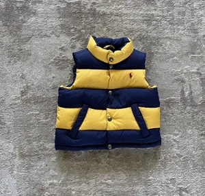 Polo by Ralph Lauren KID'S PUFFER DOWN VEST SZ 2T Yellow / navy Children's - Picture 1 of 5