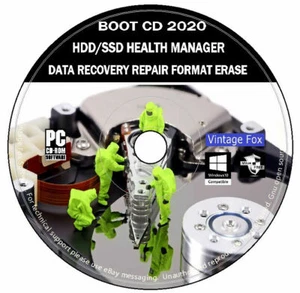 Hard Drive SSD Manager Data Recovery Repair Health Check Format Erase Windows CD - Picture 1 of 3