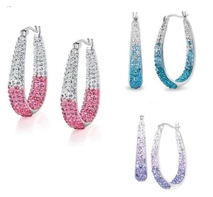 Elegant Women Girls Oval Tear Drop Earrings Egg Shape Hoop Dangle Gift - Picture 1 of 6