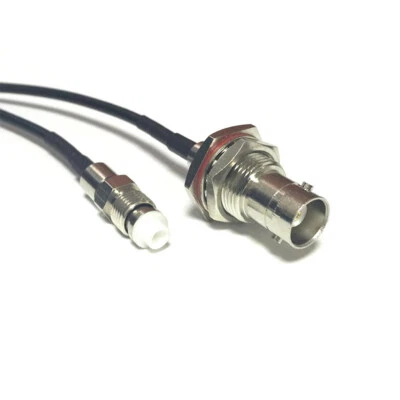 BNC female bulkhead  to FME type jack  Pigtail Cable Adapter RG174  20/30/50CM - Image 1 of 3