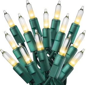 300 Count Clear Christmas Tree Lights with Green Wire - 60 Ft Warm White Twinkle - Picture 1 of 8