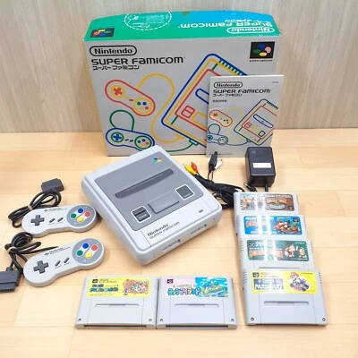 Nintendo Super Famicom Console with box 6 games Mario D. Kong CIB US TARIFF PAID - Image 1 of 4