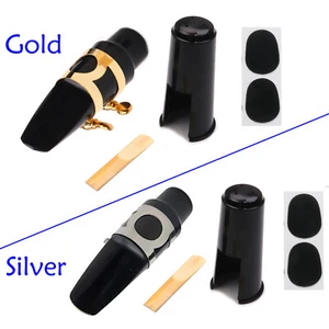 Portable Alto Saxophone Mouthpiece with Sax Mouthpiece Cap + Clip + Reed + Pads - Picture 1 of 10