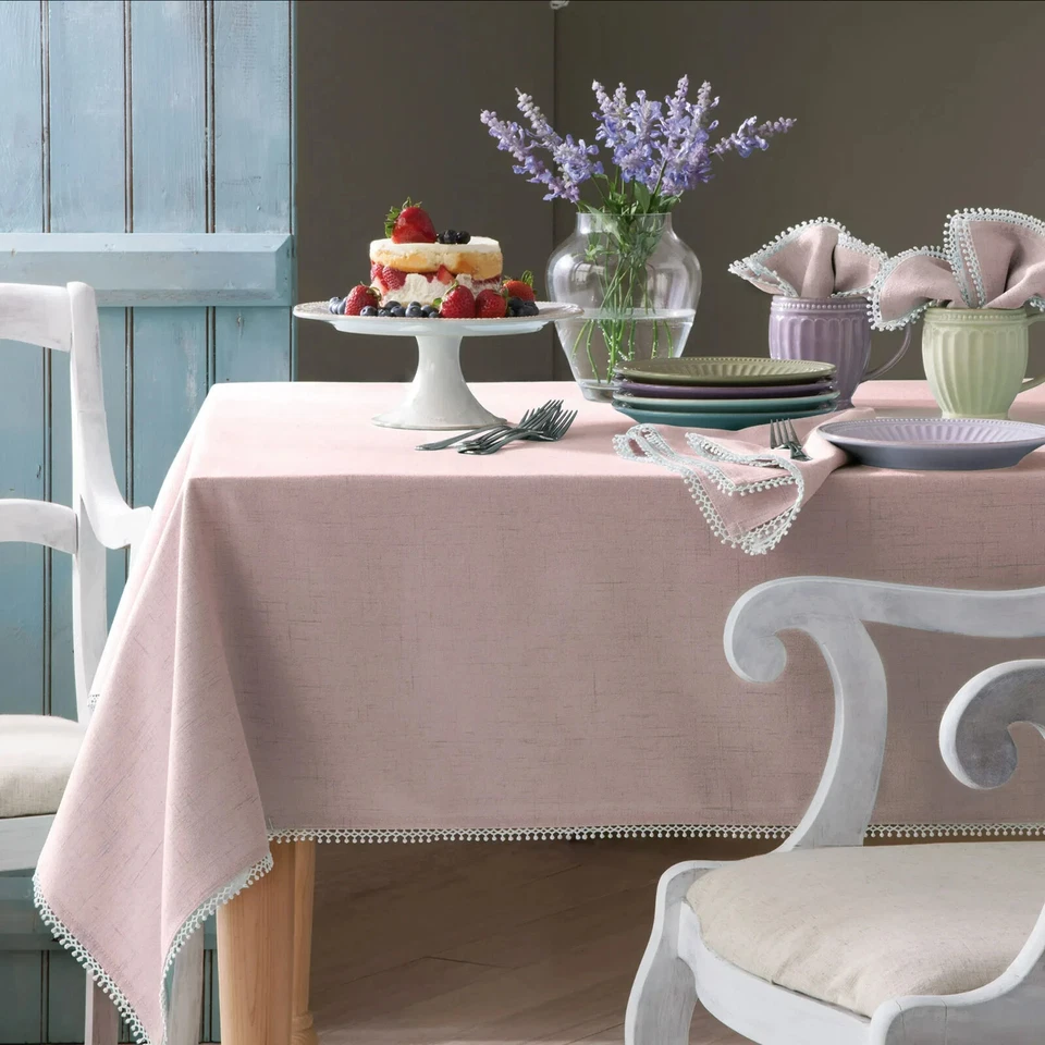 NWT Lenox French Perle 60" X 102" Tablecloth - Blush - Image 1 of 1