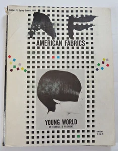 American Fabrics Spring-Summer 1966 complete issue trade magazine fabric swatch - Foto 1 di 12