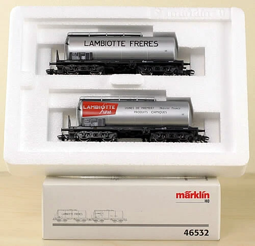 Marklin HO 46532 SNCF Lambiotte Freres Chemical 2 Tank Car Set - LNIB Era III - Image 1 of 1