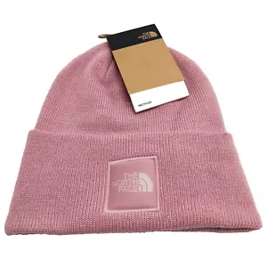 THE NORTH FACE Unisex Knit Cuffed Big Box Beanie Hat Mauve Pink One Size NWT - Picture 1 of 5