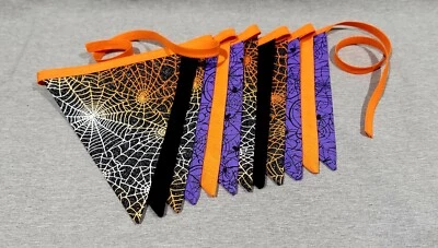 NEW Fabric Pennant Flags Bunting Banner Holiday Halloween Triangle Flag Garland - Image 1 of 4