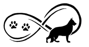 Schäferhund Pfote Eternety Hund Aufkleber 2 Stck. JDM Decal Auto Sticker 15 cm - Bild 1 von 3