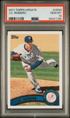 2011 TOPPS UPDATE JC ROMERO #US64 PSA 10 - YANKEES - Image 1 of 2